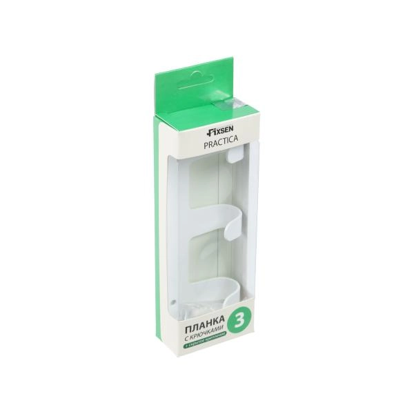 Планка с тремя крючками FIXSEN PRACTICA FX-805W-3, белый