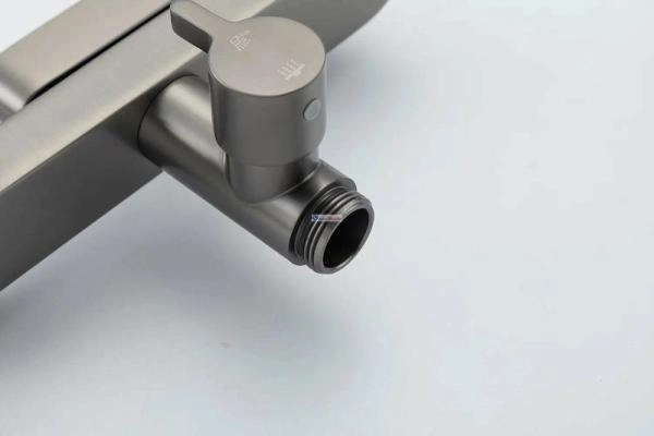 Душевая система Gappo G2499-39 с термостатом Оружейная сталь с изливом