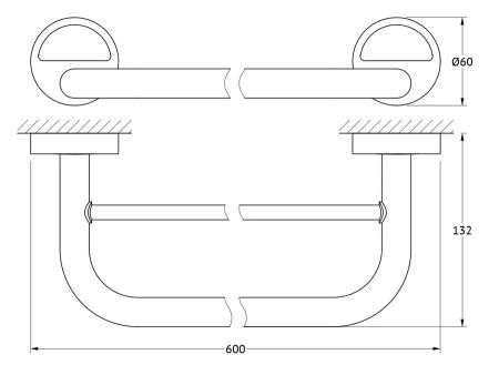 Полотенцедержатель FBS Luxia LUX 037 двойная 60 cm хром