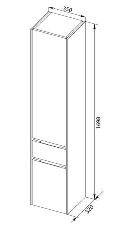 Пенал Aquanet Латина 35 цвет белый