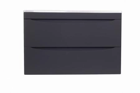 Тумба подвесная Style Line Бергамо мини 80 (2 ящ.) Люкс антискрейтч черный, PLUS