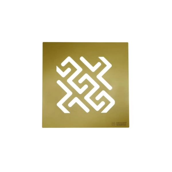 Трап-водосток BERGES ZENTRUM Antik 094465,150х150, бронза, выпуск D50/75/110 H74 вертикальный