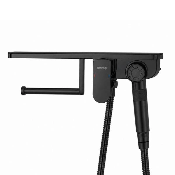 Гигиенический душ GAPPO G7295-16 со смесителем и полочкой, черный