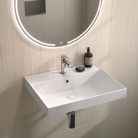 Раковина Kerama Marazzi CUBO КУБО CU.wb.60 подвесная\мебельная 60, белая глянцевая