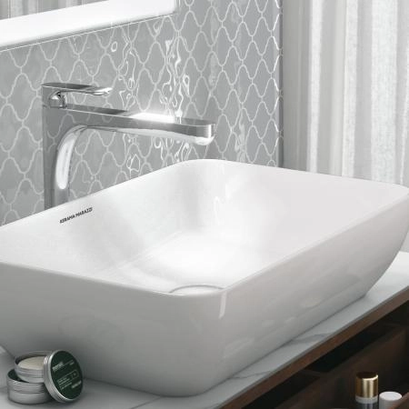 Смеситель для раковины Kerama Marazzi OLE ОЛЕ 69415KM.21.018 однорычажный высокий без донного клапана, хром глянец