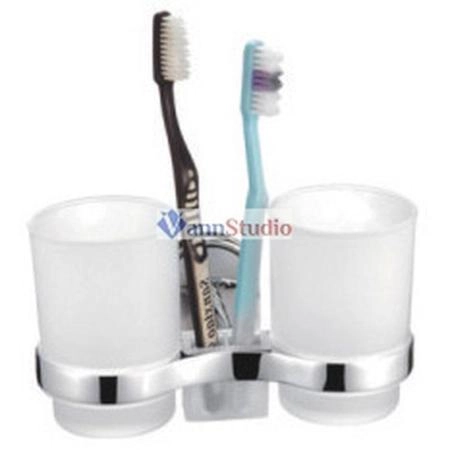 F1908 Стакан для зубных щеток Frap стекло с держателем