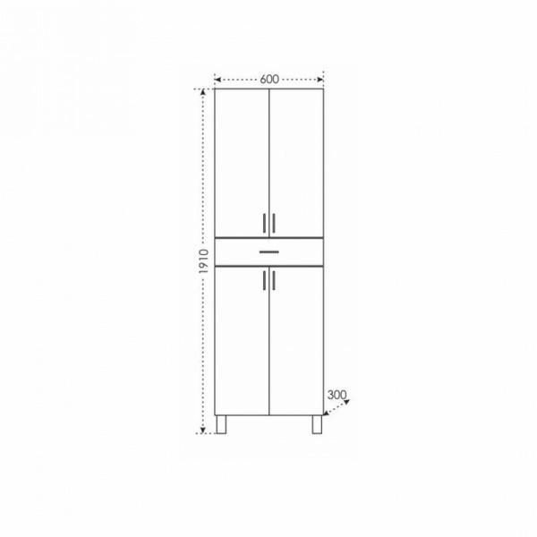 Шкаф-пенал СаНта Дублин 60 523002, напольный