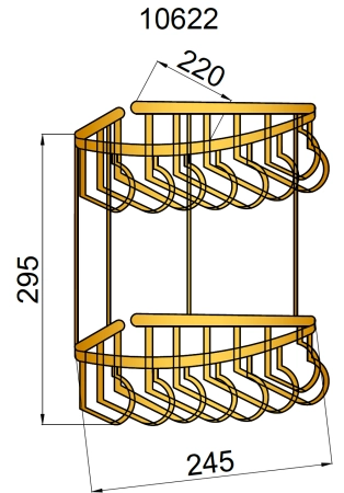Угловая Полка Boheme (металл), двойная MEDICI 10622