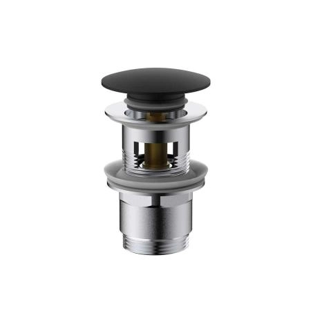 Донный клапан Vincea DPU-1B01MB клик-клак G1 1/4, с переливом, черный