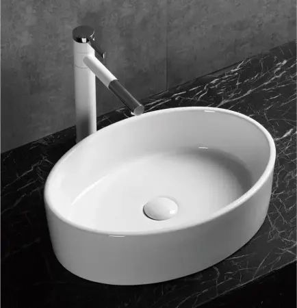 Раковина накладная CeruttiSPA, CR7016 (500х355х140) белая, овальная