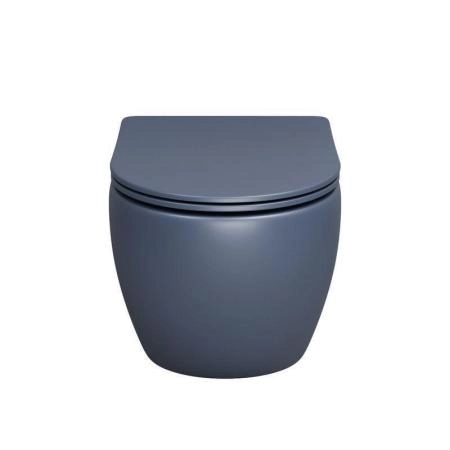 Унитаз Grossman GR-4455BLMS Color (485*360*375) СИНИЙ МАТОВЫЙ подвесной Безободковый с тонкой крышкой