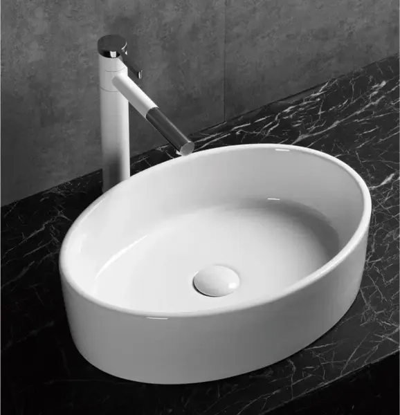 Раковина накладная CeruttiSPA, CR7016 (500х355х140) белая, овальная