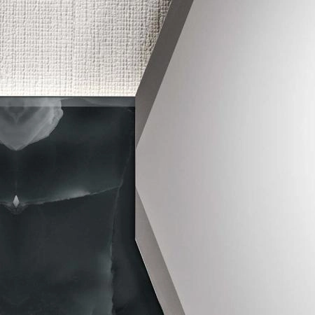 VITAGE milldue edition HILTON 06 Комплект мебели 226х56х77см напольный, 2 раковины, 2 зеркала, с подсветкой, цвет: onice smoke/полированная сталь