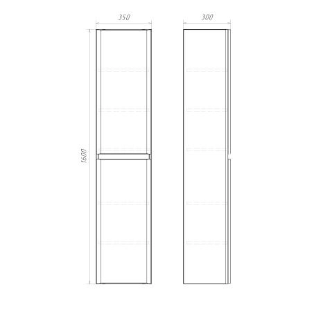 Шкаф-колонна Comforty Валдай-35П 00-00020835 подвесная белая матовая