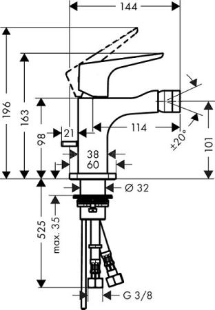 Смеситель для биде Axor Citterio E 36121000 хром