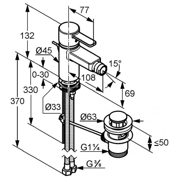 Смеситель Kludi Zenta 385300575 для биде, хром