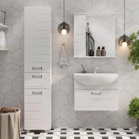 Зеркало-шкаф с LED подсветкой Volna Joli 70 левое (белый)