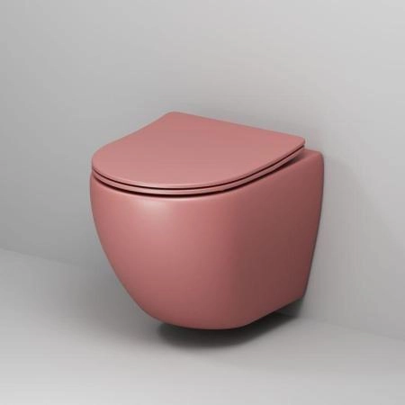 Унитаз Grossman GR-4455PIMS Color (495*365*375) РОЗОВЫЙ МАТОВЫЙ подвесной Безободковый с тонкой крышкой
