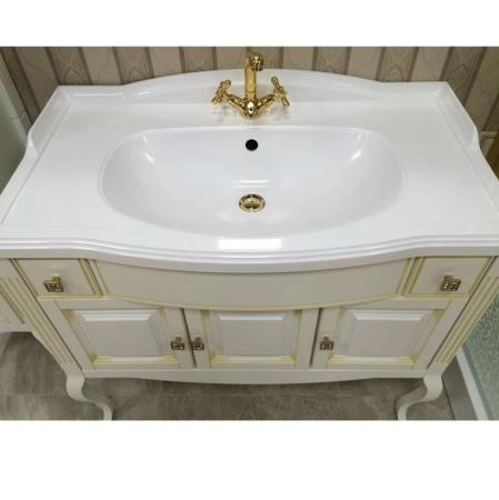 Тумба под раковину Opadiris Лаура 100 1000х930х540 мм цвет белый с бежевой патиной напольная