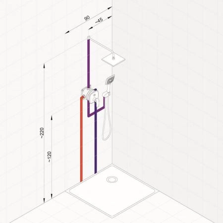 Душевой комплект KLUDI AMEO 7i в 1 с кнопочным переключателем  для душа