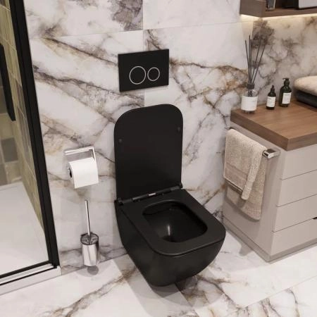 Унитаз Cerutti SPA MIMI Aria MB подвесной безободковый черный матовый CT8920 (510х350х355)