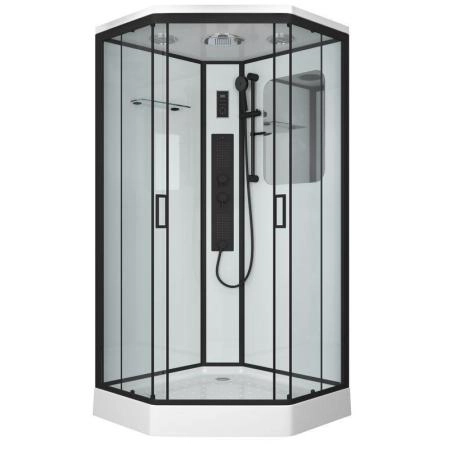 Душевая кабина Niagara Premium NG-6902-01GD BLACK (1000х1000х2200) низкий поддон(16 см) стекло ТОНИРОВАННОЕ