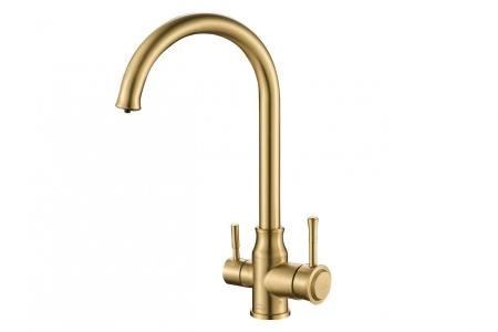 Смеситель для кухни ZORG Steel Hammer (SH 763 INOX BRONZE PVD) бронза