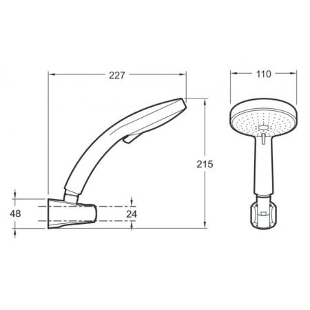 Ручной душ Jacob Delafon CITRUS E12917-CP с держателем и шлангом хром