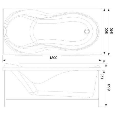 Ванна Aquanet Grenada 180x80 без гидромассажа