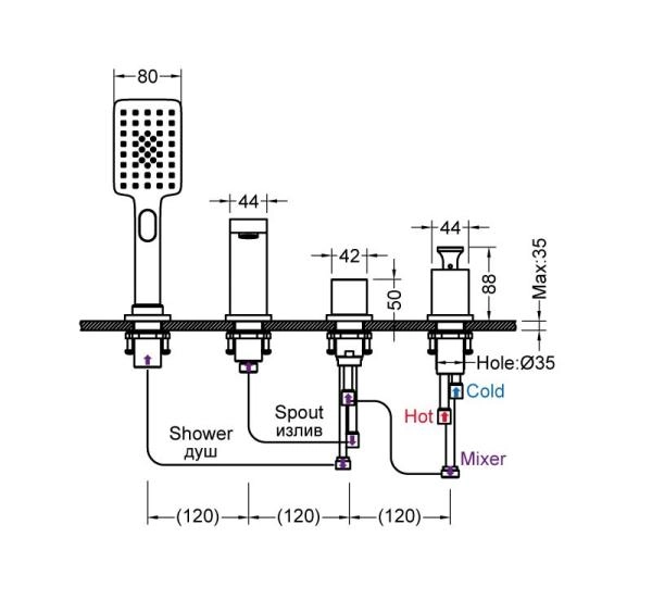 Смеситель для ванны с душем, врезной Timo Torne (4330/03Y)