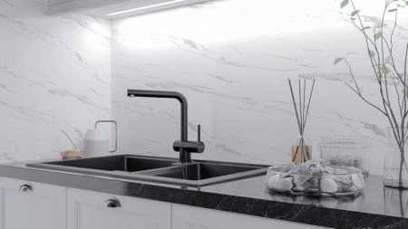 Смеситель для кухни Paulmark Dosse антрацит Do214418-401