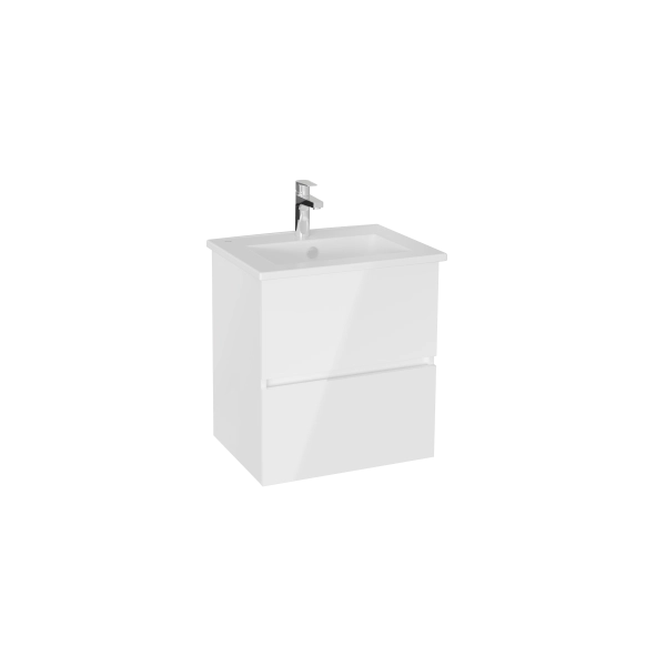 Тумба с раковиной  VitrA Mia Plus Square  69730 60 см глянцевая белая ДСП