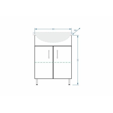 Тумба под умывальник Stella Polar Концепт 60 ЭКО, Эрика 60
