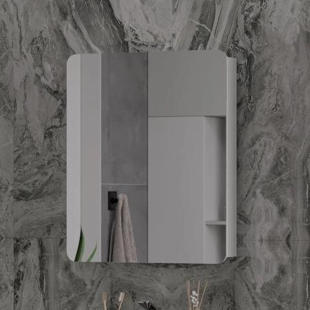 Шкаф зеркальный Volna 60 белый глянец