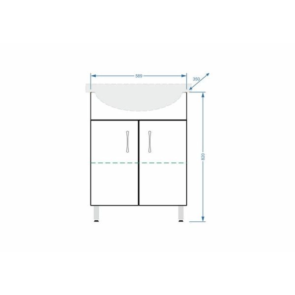 Тумба под умывальник Stella Polar Концепт 60 ЭКО, Эрика 60