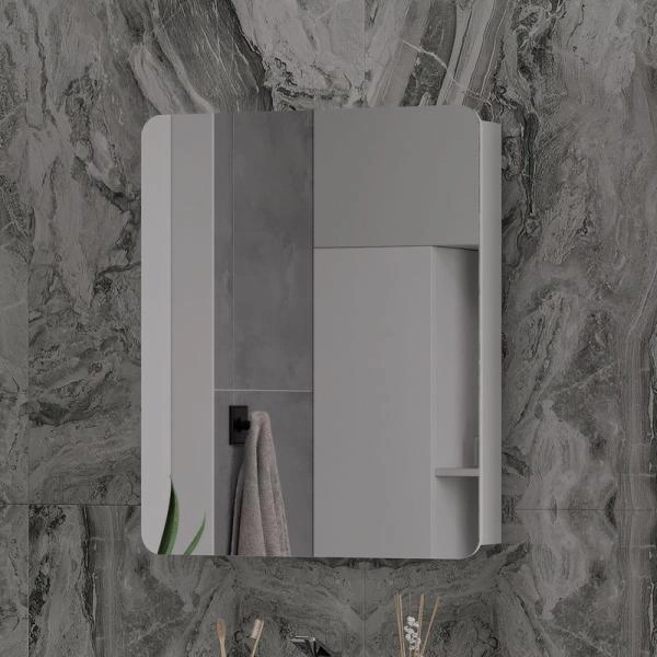 Шкаф зеркальный Volna 60 белый глянец