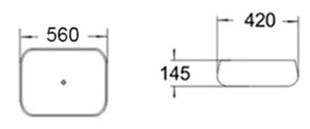 Раковина SantiLine SL-1045 56x42 на столешницу керамическая Белый