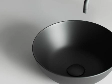 Умывальник чаша накладная круглая (цвет Черный Матовый) Element 358x358x155мм