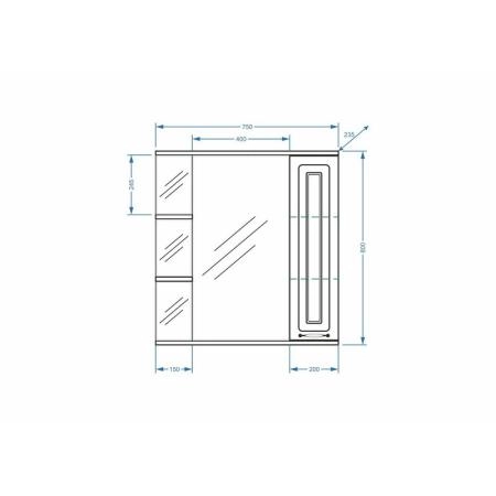 Зеркало-шкаф Stella Polar Кармела 75/С, ольха белая