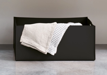 Cielo Plinio корзина из кожи 630х360х100 мм, цвет Matt Black