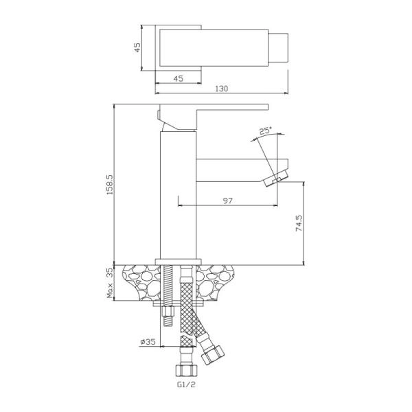 Смеситель OLIVES Granada 05100GN для раковины хром