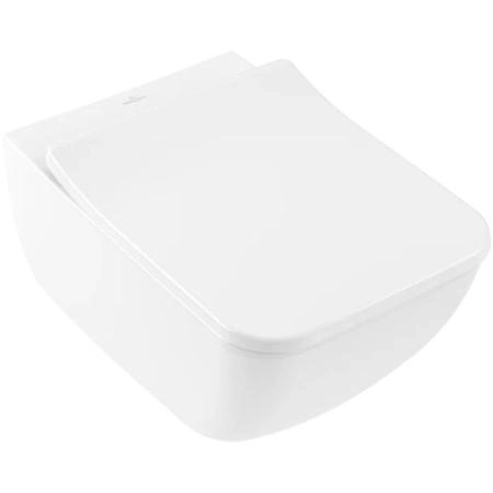 Villeroy&Boch Venticello Унитаз 37.5х56х33см., подвесной, безободковый, в комплекте сиденье SlimSeat c микролифтом, CeramicPlus, цвет: альпийский белый