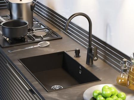 Смеситель для кухни Paulmark Holstein, антрацит, Ho212065-401