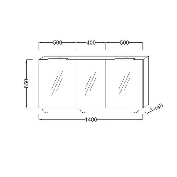 Зеркальный шкаф Jacob Delafon EB789RU-G1C 140 см с подсветкой белый блестящий