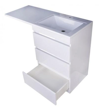 Тумба Style Line Elfante Даллас 130, 3 ящ., Люкс белая, PLUS напольная