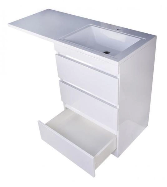 Тумба Style Line Elfante Даллас 130, 3 ящ., Люкс белая, PLUS напольная
