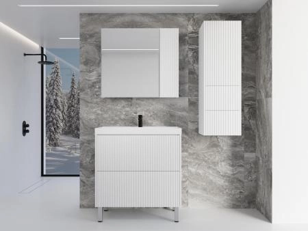 Тумба напольная Style Line Стокгольм 60, Classic 60, (2 ящ.) белый рифленый софт, PUSH