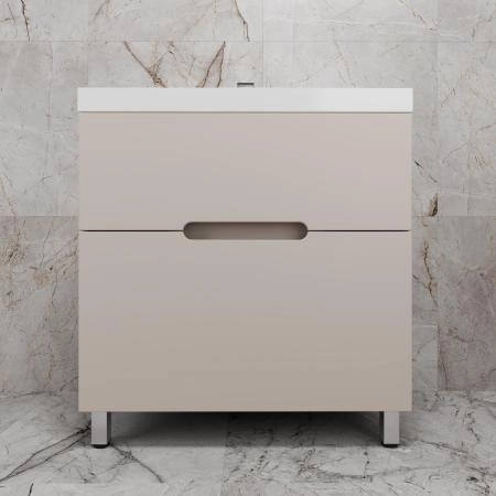 Тумба с раковиной Style Line Матис 80 ЛС-00002437 напольная под ASTI 80 (2 ящика) КРЕМ ЭМАЛЬ
