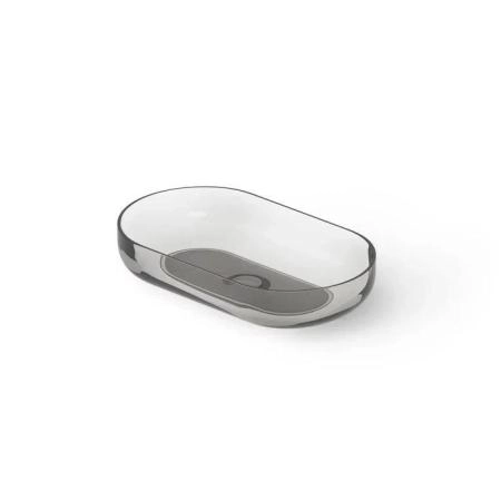 Dea Design Washbasins Раковина 58х34х12см., накладная, без отв., Glasstech, прозрачная смола, цвет: Smoky Black R4