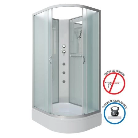Душевая кабина Niagara NG-33084-14LBKG 1000х800х2000 средний поддон  26см стекло матовое
